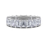 Eternity Band Wedding Ring in 14k White Gold with Emerald Cut Natural Diamond at Gabriel & Co.