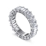 Eternity Band Wedding Ring in 14k White Gold with Emerald Cut Natural Diamond at Gabriel & Co.
