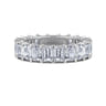 Eternity Band Wedding Ring in 14k White Gold with Emerald Cut Natural Diamond at Gabriel & Co.