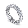 Eternity Band Wedding Ring in 14k White Gold with Emerald Cut Natural Diamond at Gabriel & Co.
