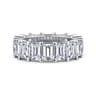 Eternity Band Wedding Ring in 14k White Gold with Emerald Cut Natural Diamond at Gabriel & Co.