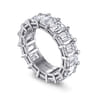 Eternity Band Wedding Ring in 14k White Gold with Emerald Cut Natural Diamond at Gabriel & Co.