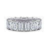 Eternity Band Wedding Ring in 14k White Gold with Emerald Cut Natural Diamond at Gabriel & Co.