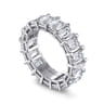 Eternity Band Wedding Ring in 14k White Gold with Emerald Cut Natural Diamond at Gabriel & Co.