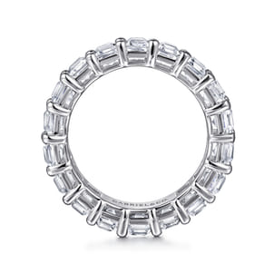 Evora - 14K White Gold Shared Prong Emerald Cut Diamond Eternity Band