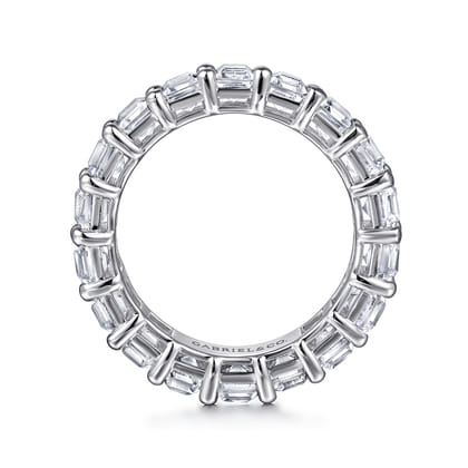 Evora - 14K White Gold Shared Prong Emerald Cut Diamond Eternity Band