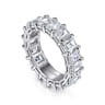 Eternity Band Wedding Ring in 14k White Gold with Emerald Cut Natural Diamond at Gabriel & Co.