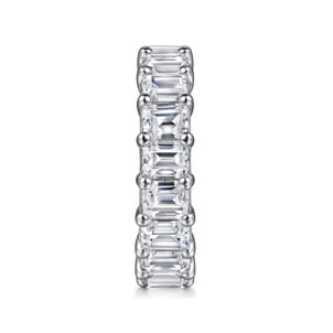 Evora - 14K White Gold Shared Prong Emerald Cut Diamond Eternity Band