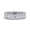 Eternity Band Wedding Ring in 14k White Gold with Emerald Cut Natural Diamond at Gabriel & Co.