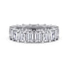 Eternity Band Wedding Ring in 14k White Gold with Emerald Cut Natural Diamond at Gabriel & Co.
