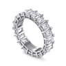 Eternity Band Wedding Ring in 14k White Gold with Emerald Cut Natural Diamond at Gabriel & Co.