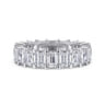 Eternity Band Wedding Ring in 14k White Gold with Emerald Cut Natural Diamond at Gabriel & Co.