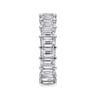 Eternity Band Wedding Ring in 14k White Gold with Emerald Cut Natural Diamond at Gabriel & Co.