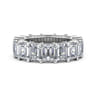 Eternity Band Wedding Ring in 14k White Gold with Emerald Cut Natural Diamond at Gabriel & Co.