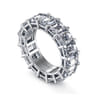 Eternity Band Wedding Ring in 14k White Gold with Emerald Cut Natural Diamond at Gabriel & Co.