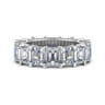 Eternity Band Wedding Ring in 14k White Gold with Emerald Cut Natural Diamond at Gabriel & Co.