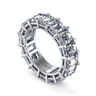 Eternity Band Wedding Ring in 14k White Gold with Emerald Cut Natural Diamond at Gabriel & Co.