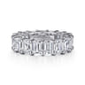Eternity Band Wedding Ring in 14k White Gold with Emerald Cut Natural Diamond at Gabriel & Co.
