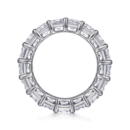Evora - 14K White Gold Shared Prong Emerald Cut Diamond Eternity Band