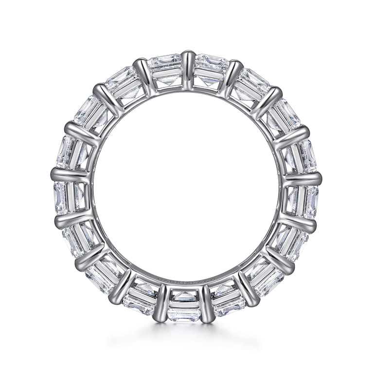Eternity Band Wedding Ring in 14k White Gold with Emerald Cut Natural Diamond at Gabriel & Co. - Shot 2