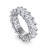 Eternity Band Wedding Ring in 14k White Gold with Emerald Cut Natural Diamond at Gabriel & Co.