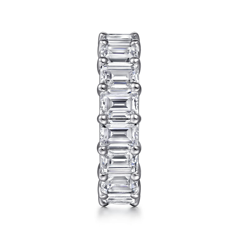Eternity Band Wedding Ring in 14k White Gold with Emerald Cut Natural Diamond at Gabriel & Co. - Shot 4