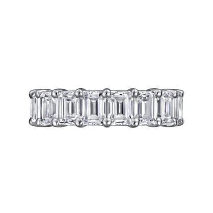 Evora - 14K White Gold Shared Prong Emerald Cut Diamond Eternity Band