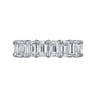 Eternity Band Wedding Ring in 14k White Gold with Emerald Cut Natural Diamond at Gabriel & Co.