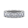 Eternity Band Wedding Ring in 14k White Gold with Emerald Cut Natural Diamond at Gabriel & Co.