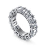 Eternity Band Wedding Ring in 14k White Gold with Emerald Cut Natural Diamond at Gabriel & Co.