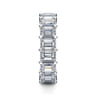 Eternity Band Wedding Ring in 14k White Gold with Emerald Cut Natural Diamond at Gabriel & Co.