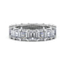 Eternity Band Wedding Ring in 14k White Gold with Emerald Cut Natural Diamond at Gabriel & Co.