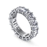Eternity Band Wedding Ring in 14k White Gold with Emerald Cut Natural Diamond at Gabriel & Co.