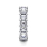 Eternity Band Wedding Ring in 14k White Gold with Emerald Cut Natural Diamond at Gabriel & Co.