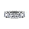 Eternity Band Wedding Ring in 14k White Gold with Emerald Cut Natural Diamond at Gabriel & Co.