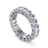 Eternity Band Wedding Ring in 14k White Gold with Emerald Cut Natural Diamond at Gabriel & Co.