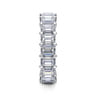 Eternity Band Wedding Ring in 14k White Gold with Emerald Cut Natural Diamond at Gabriel & Co.