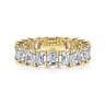 Eternity Band Wedding Ring in 14k Yellow Gold with Emerald Cut Natural Diamond at Gabriel & Co.