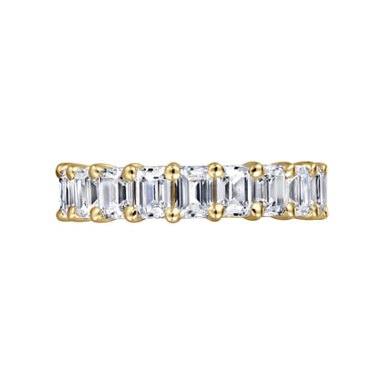 Evora - 14K Yellow Gold Shared Prong Emerald Cut Diamond Eternity Band