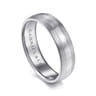 Ezra - 14K White Gold 6mm - Satin Color Block Men's Wedding Band in Satin Finish