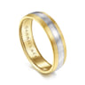 Ezra - 14K White-Yellow Gold 6mm - Two Tone Men's Wedding Band in Satin Finish