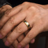 Ezra - 14K White-Yellow Gold 6mm - Two Tone Men's Wedding Band in Satin Finish