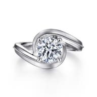 Ezrah - 14K White Gold Bypass Round Diamond Engagement Ring