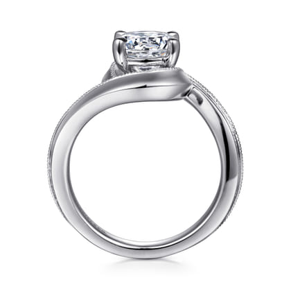 Ezrah - 14K White Gold Bypass Round Diamond Engagement Ring