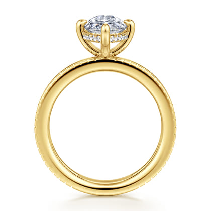 Fabie - 14K Yellow Gold Compass Prong Marquise Diamond Engagement Ring
