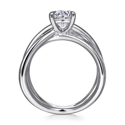 Fabiola - 14K White Gold Split Shank Round Diamond Engagement Ring
