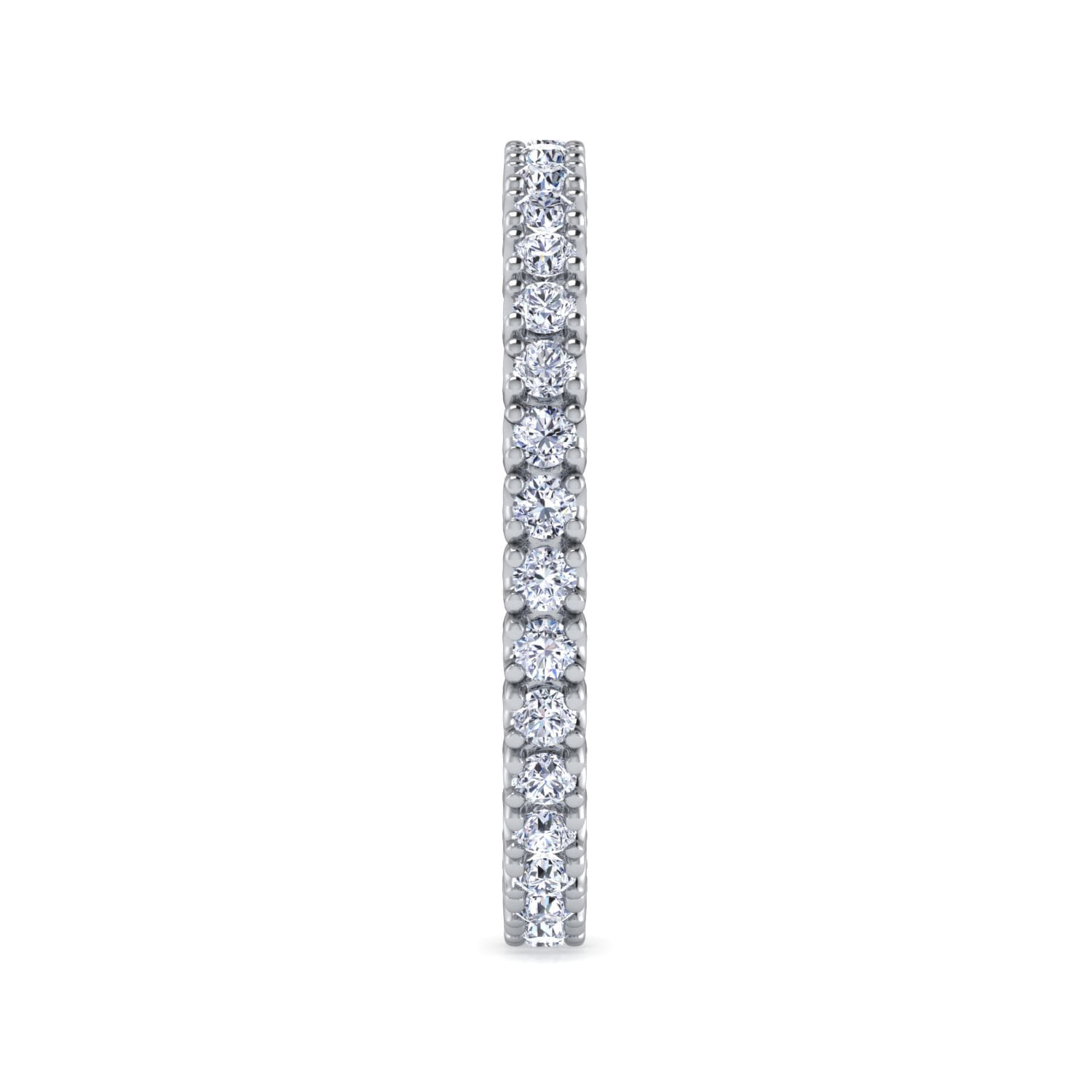 Eternity Band Wedding Ring in 14k White Gold with Round Natural Diamond at Gabriel & Co. - Shot 4