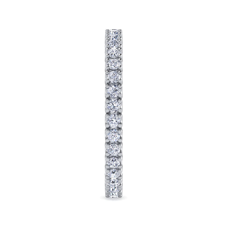 Eternity Band Wedding Ring in 14k White Gold with Round Natural Diamond at Gabriel & Co. - Shot 4