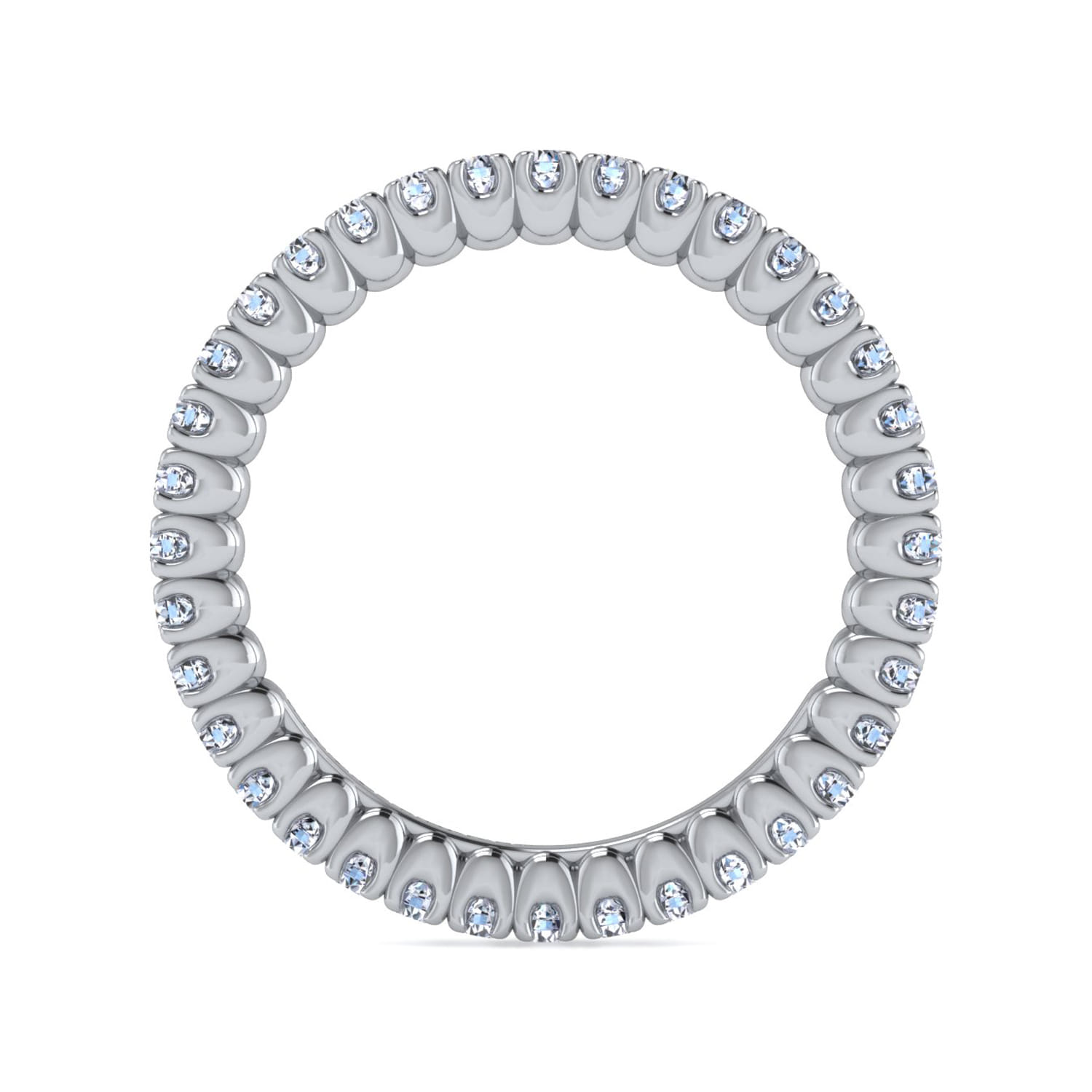 Eternity Band Wedding Ring in 14k White Gold with Round Natural Diamond at Gabriel & Co. - Shot 2