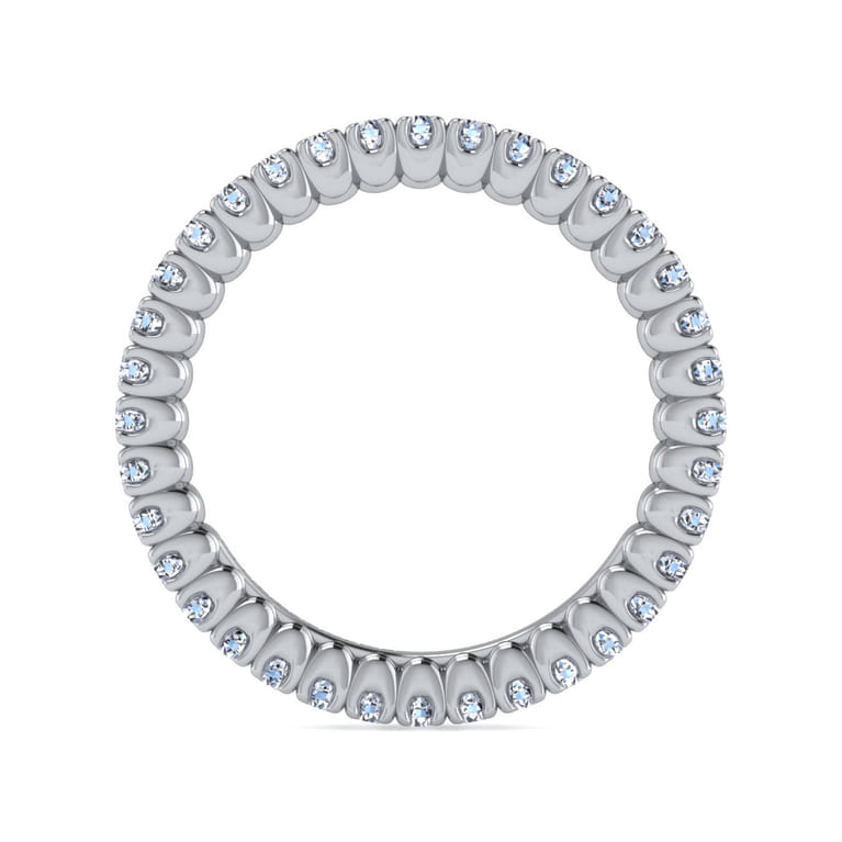 Eternity Band Wedding Ring in 14k White Gold with Round Natural Diamond at Gabriel & Co. - Shot 2